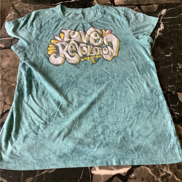 Vintage Licensed Woodstock Ventures blue burnout graphic short sleeve tee XL - Picture 1 of 4